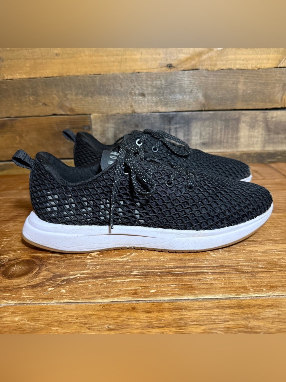 NOBULL Diamond Mesh Runner Black Gum Running Shoes Men’s 7.5 Knit Top - Picture 2 of 11